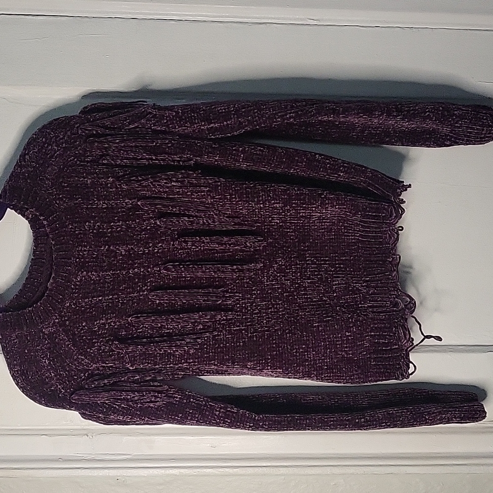 Purple Ruffle Pullover